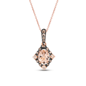 Le Vian Diamond & Morganite Necklace 1/6 ct tw Diamonds 14K Strawberry Gold 18